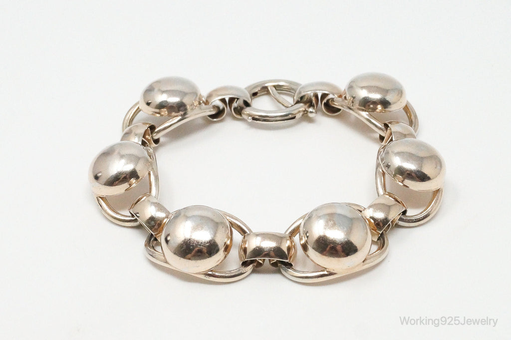 Vintage Designer Napier Modern Large Links Gold Tone Sterling Silver Bracelet | Jewelry > Bracelets | Wiccan Center