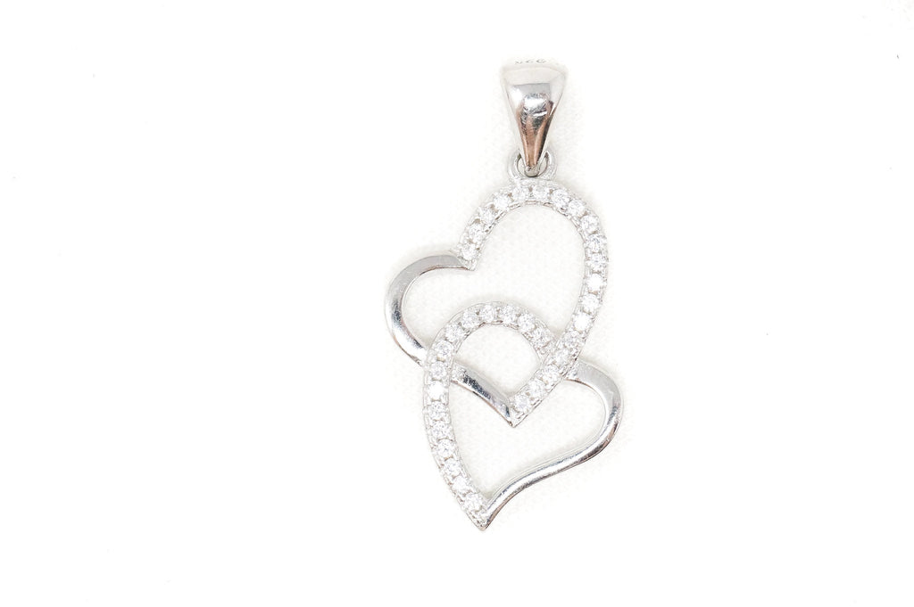 Vintage Open Hearts Forever Link Collection CZ Sterling Silver Necklace Pendant | Jewelry > Necklaces > Pendants | Wiccan Center