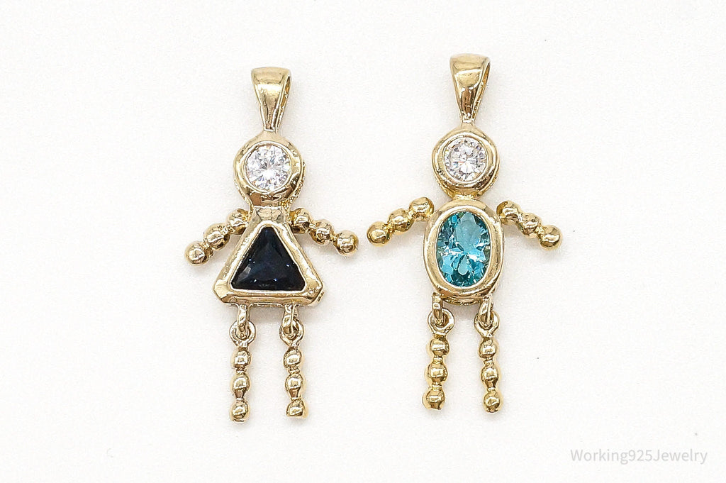 Gold Vermeil Cubic Zirconia Blue Topaz Sapphire Sterling Silver Pendants | Jewelry > Necklaces > Pendants | Wiccan Center