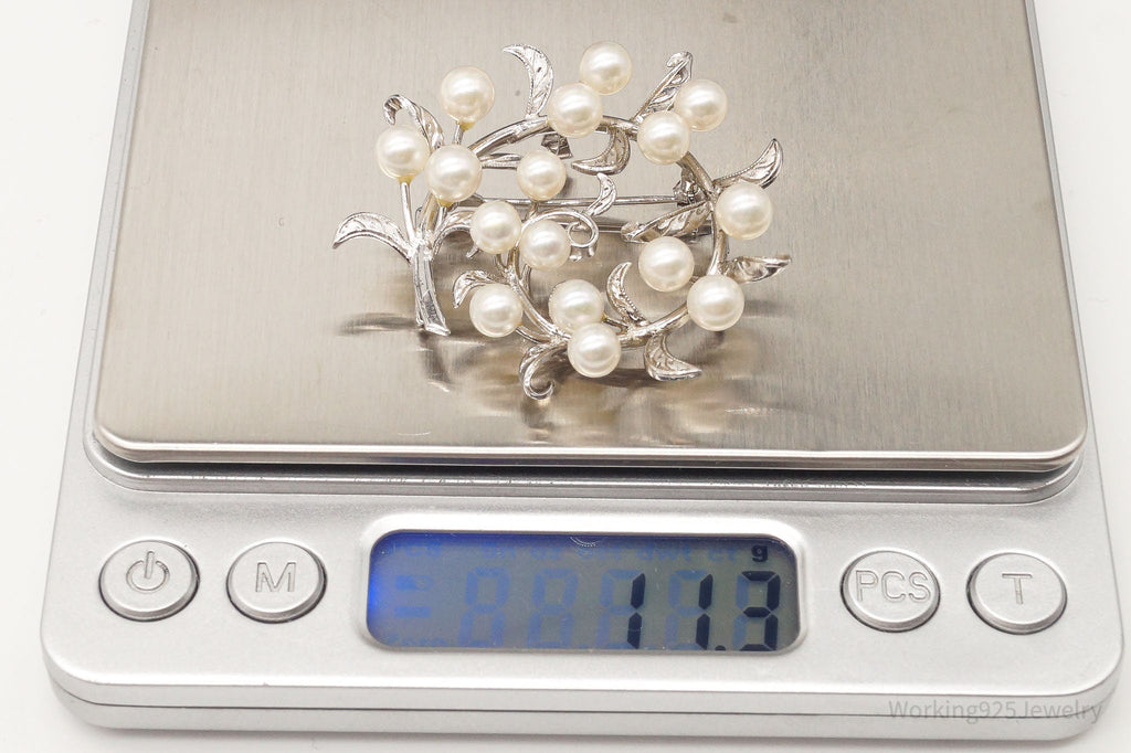 Large Antique Pearl Sterling Silver Brooch Pin | Jewelry > Brooches, Pins & Clips | Wiccan Center