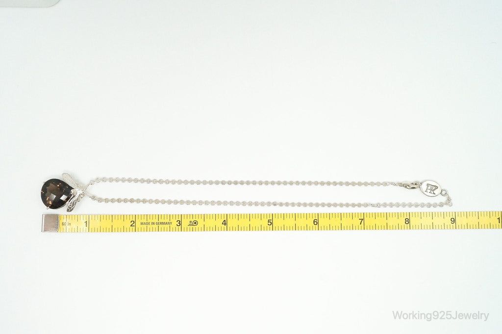 Designer Knight & Hammer Large Smoky Topaz Bee Sterling Silver Necklace | Jewelry > Necklaces > Pendants | Wiccan Center
