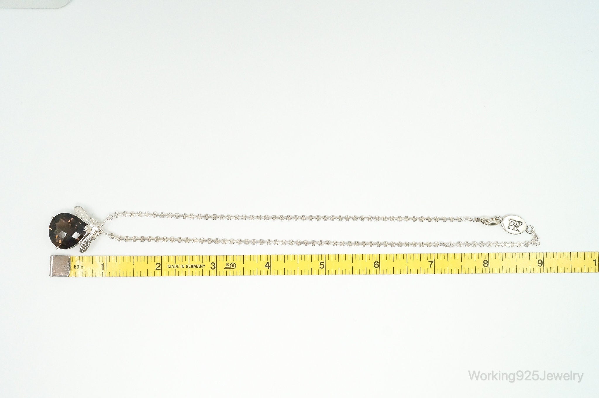 Designer Knight & Hammer Large Smoky Topaz Bee Sterling Silver Necklace | Jewelry > Necklaces > Pendants | Wiccan Center