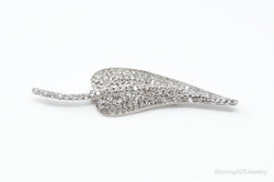Vintage Cubic Zirconia Leaf Sterling Silver Brooch Pin | Jewelry > Brooches, Pins & Clips | Wiccan Center