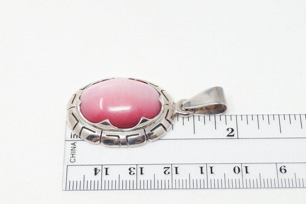 Vintage Handmade Mexico Pink Tigers Eye 950 Silver Southwestern Necklace Pendant | Jewelry > Necklaces > Pendants | Wiccan Center