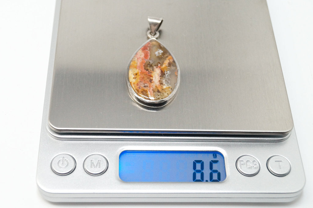 Vintage Plume Agate Sterling Silver Necklace Pendant | Jewelry > Necklaces > Pendants | Wiccan Center