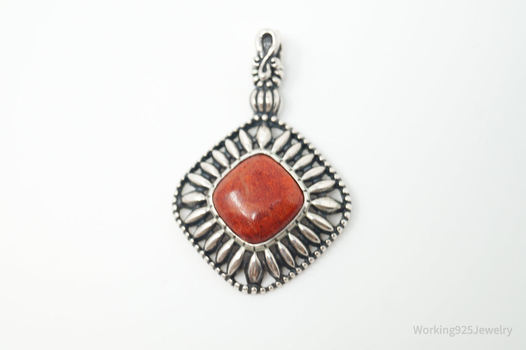 Vtg Carolyn Pollack Relios Raw Coral Flower Sterling Silver Necklace Pendant | Jewelry > Necklaces > Pendants | Wiccan Center