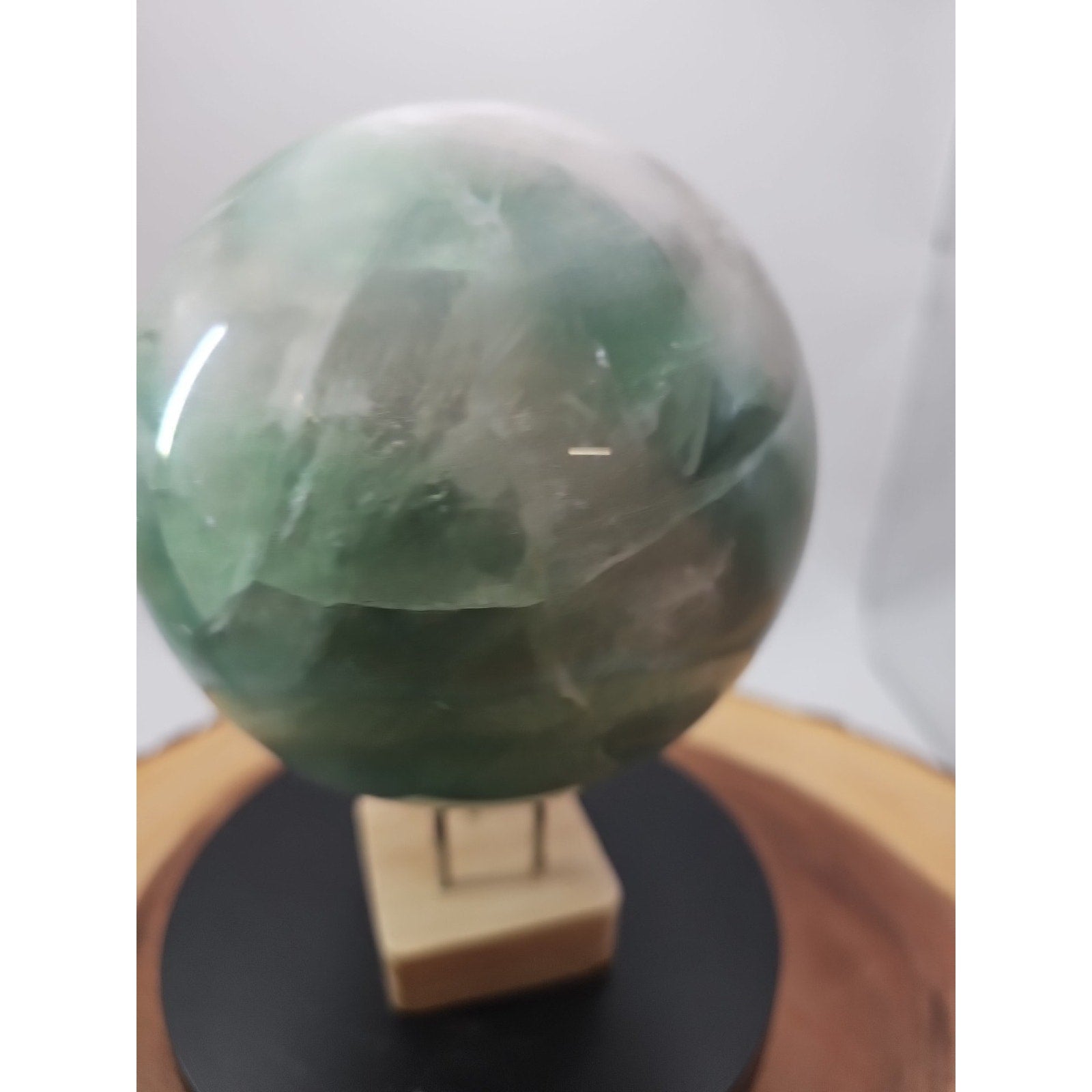 Large Natural Green Fluorite Quartz Crystal Sphere — 5.43 lbs, Madagascar | CrystalCloud Company | Crystal Spheres & Eggs | Wiccan Center