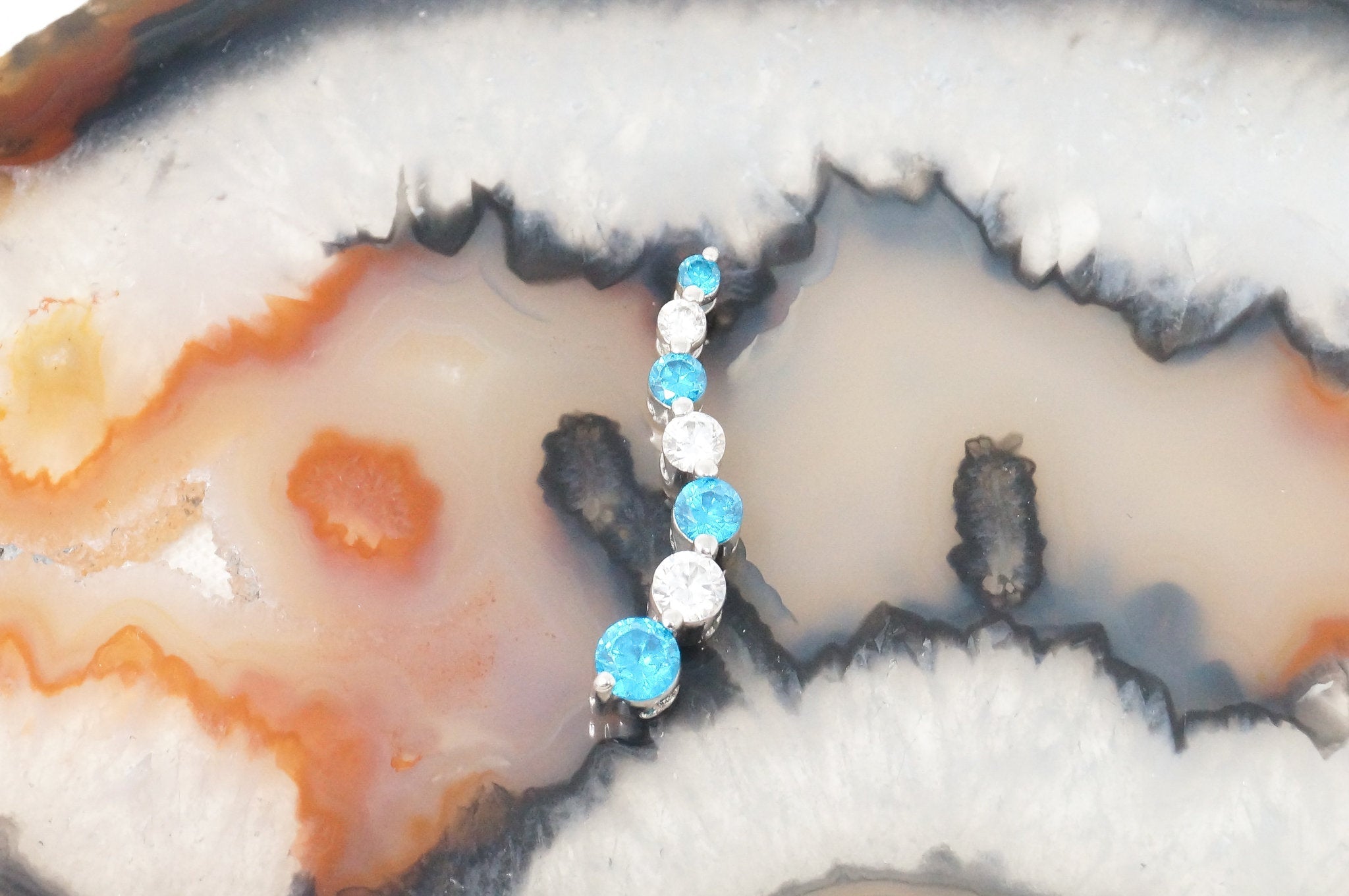 Vintage Designer SAI Art Deco Blue Topaz CZ Sterling Silver Necklace Pendant | Jewelry > Necklaces > Pendants | Wiccan Center