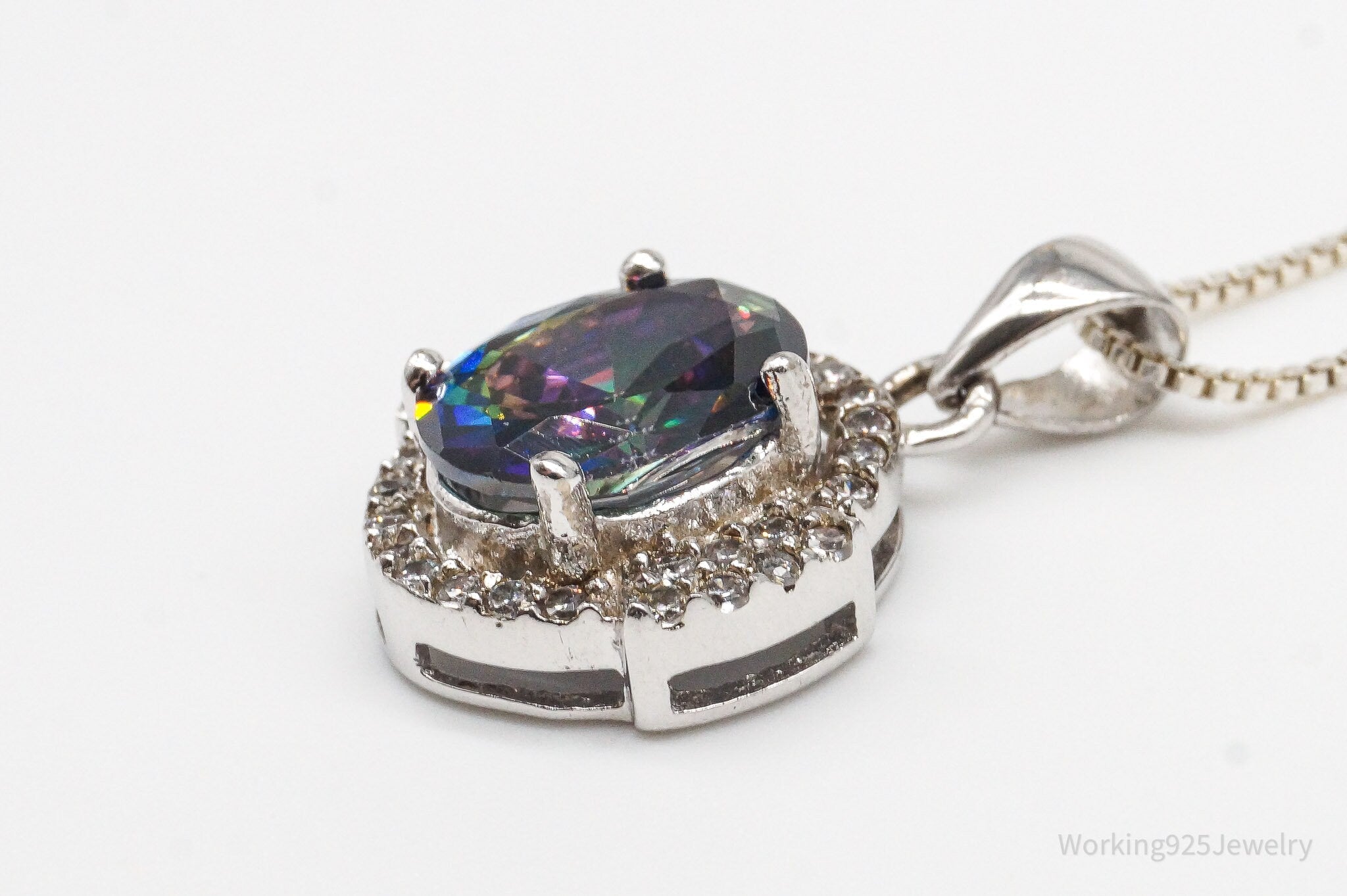 Mystic Topaz Cubic Zirconia Sterling Silver Necklace | Jewelry > Necklaces | Wiccan Center