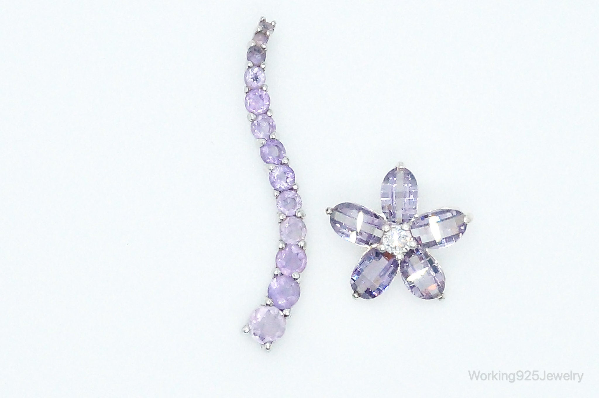 Amethyst Cubic Zirconia Sterling Silver Necklace Pendants | Jewelry > Necklaces > Pendants | Wiccan Center