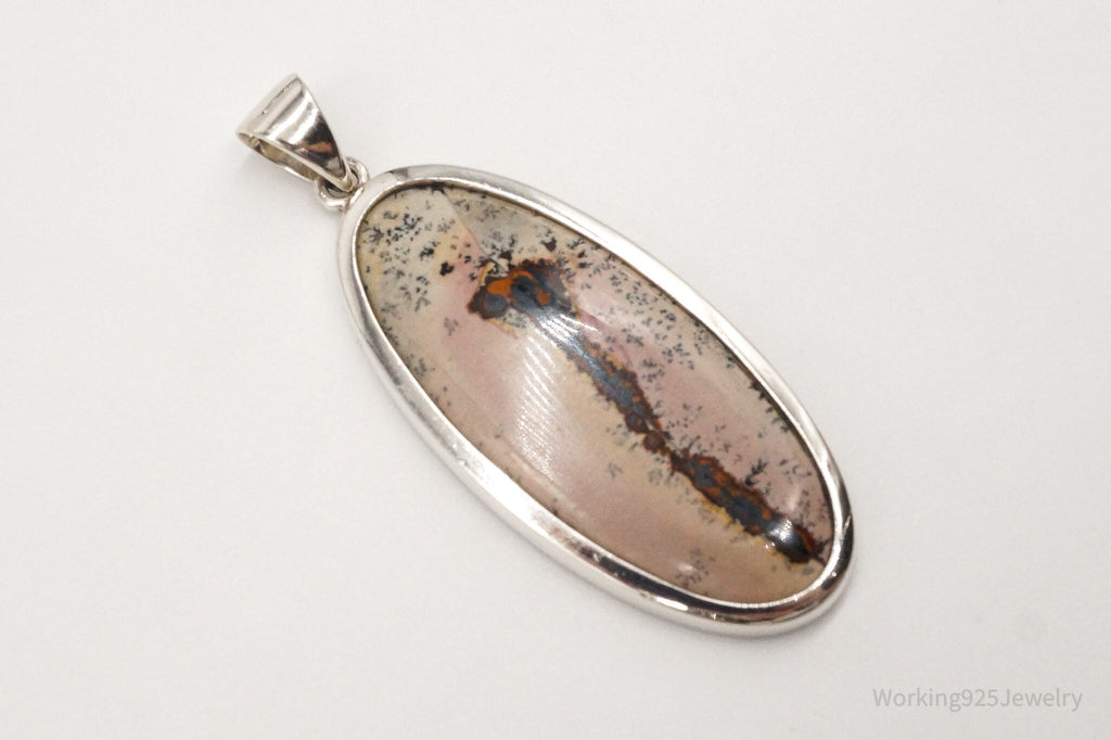 Vintage Long Dendrite Jasper Sterling Silver Pendant | Jewelry > Necklaces > Pendants | Wiccan Center