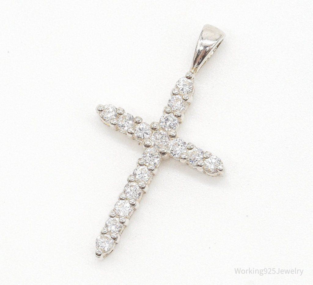 Vintage Designer Avon Cubic Zirconia Cross Sterling Silver Pendant | Jewelry > Necklaces > Pendants | Wiccan Center