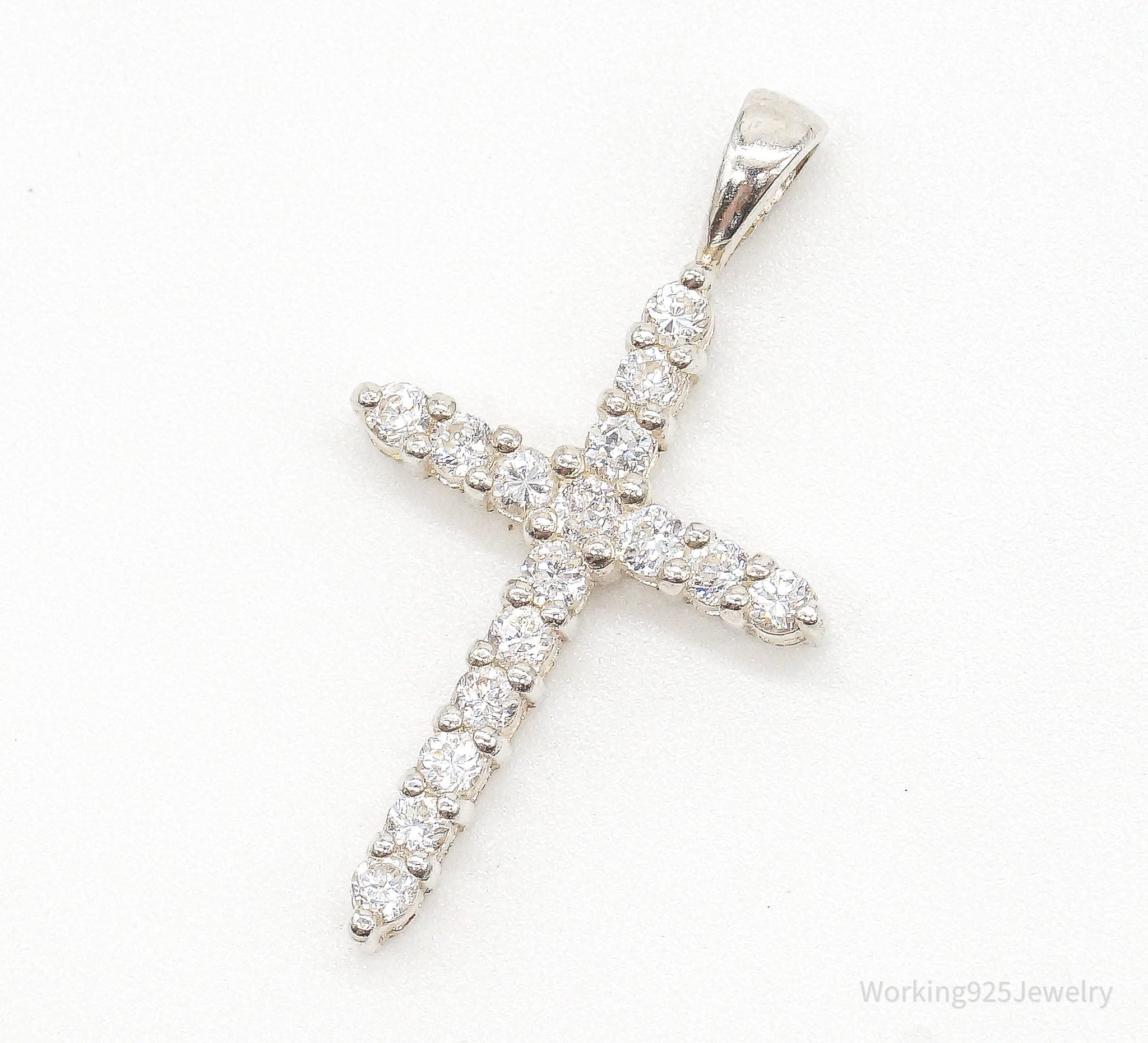 Vintage Designer Avon Cubic Zirconia Cross Sterling Silver Pendant | Jewelry > Necklaces > Pendants | Wiccan Center