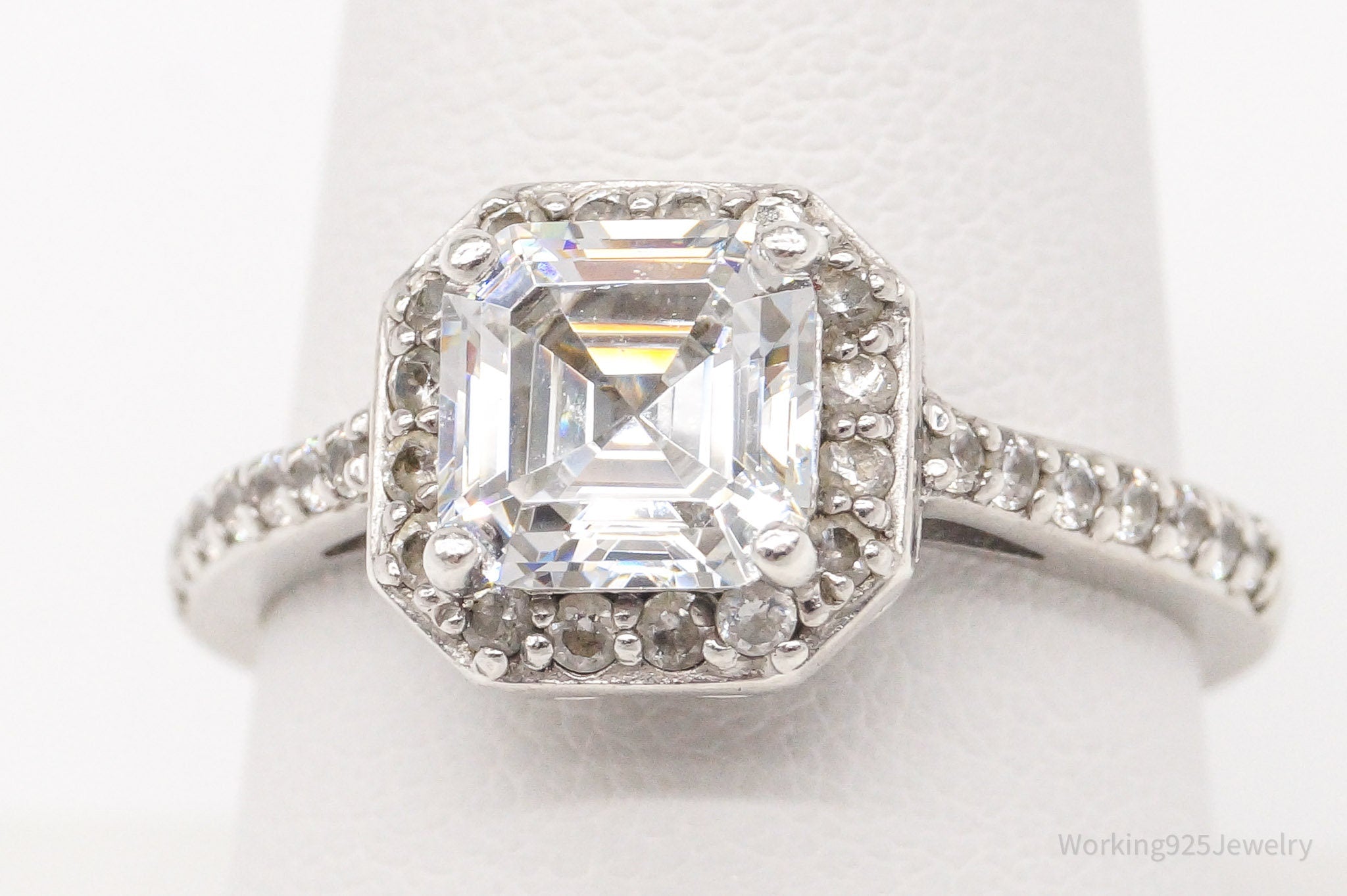 Vintage Cubic Zirconia Sterling Silver Ring Size 9 | Jewelry > Rings | Wiccan Center