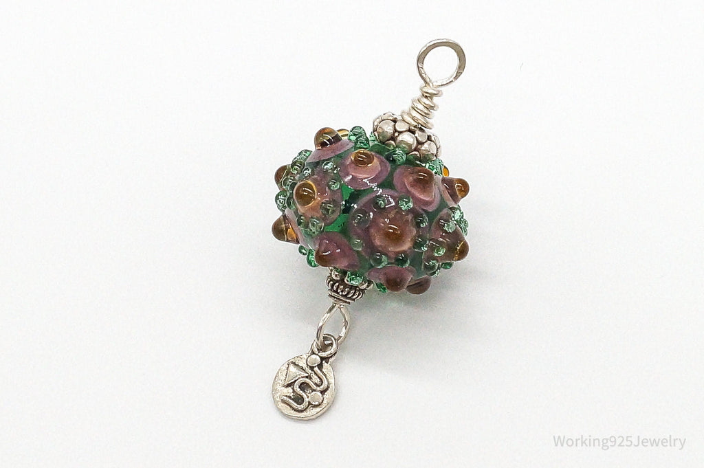 Vintage Large Glass Sterling Silver Pendant | Jewelry > Necklaces > Pendants | Wiccan Center