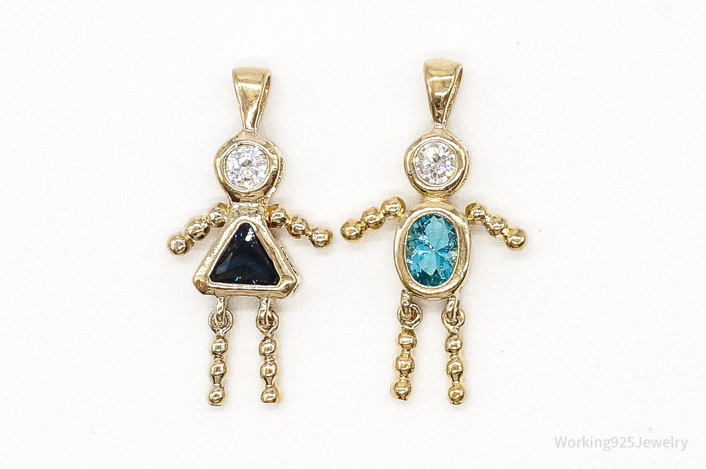 Gold Vermeil Cubic Zirconia Blue Topaz Sapphire Sterling Silver Pendants | Jewelry > Necklaces > Pendants | Wiccan Center