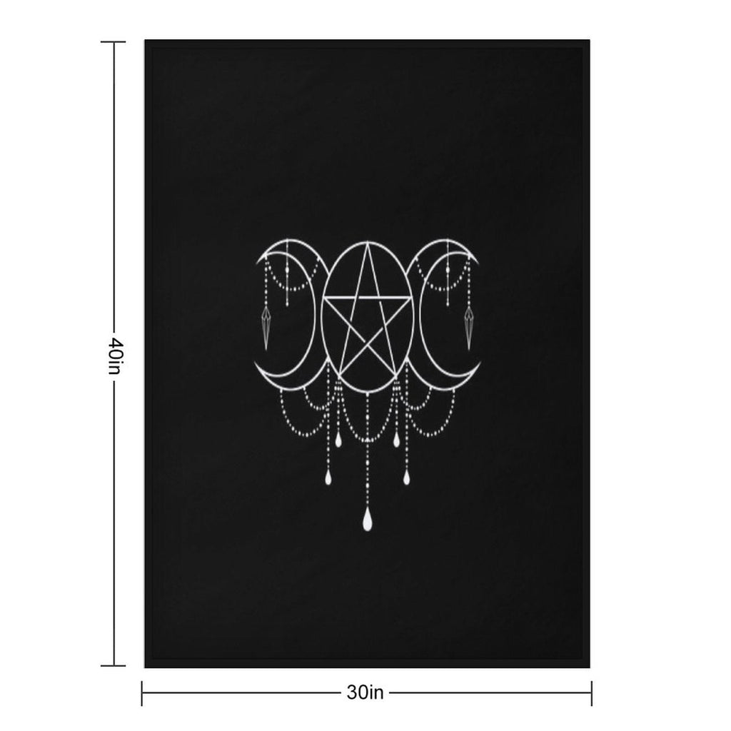 Triple Moon Goddess Pentacle Throw Blanket | Blankets | Wiccan Center