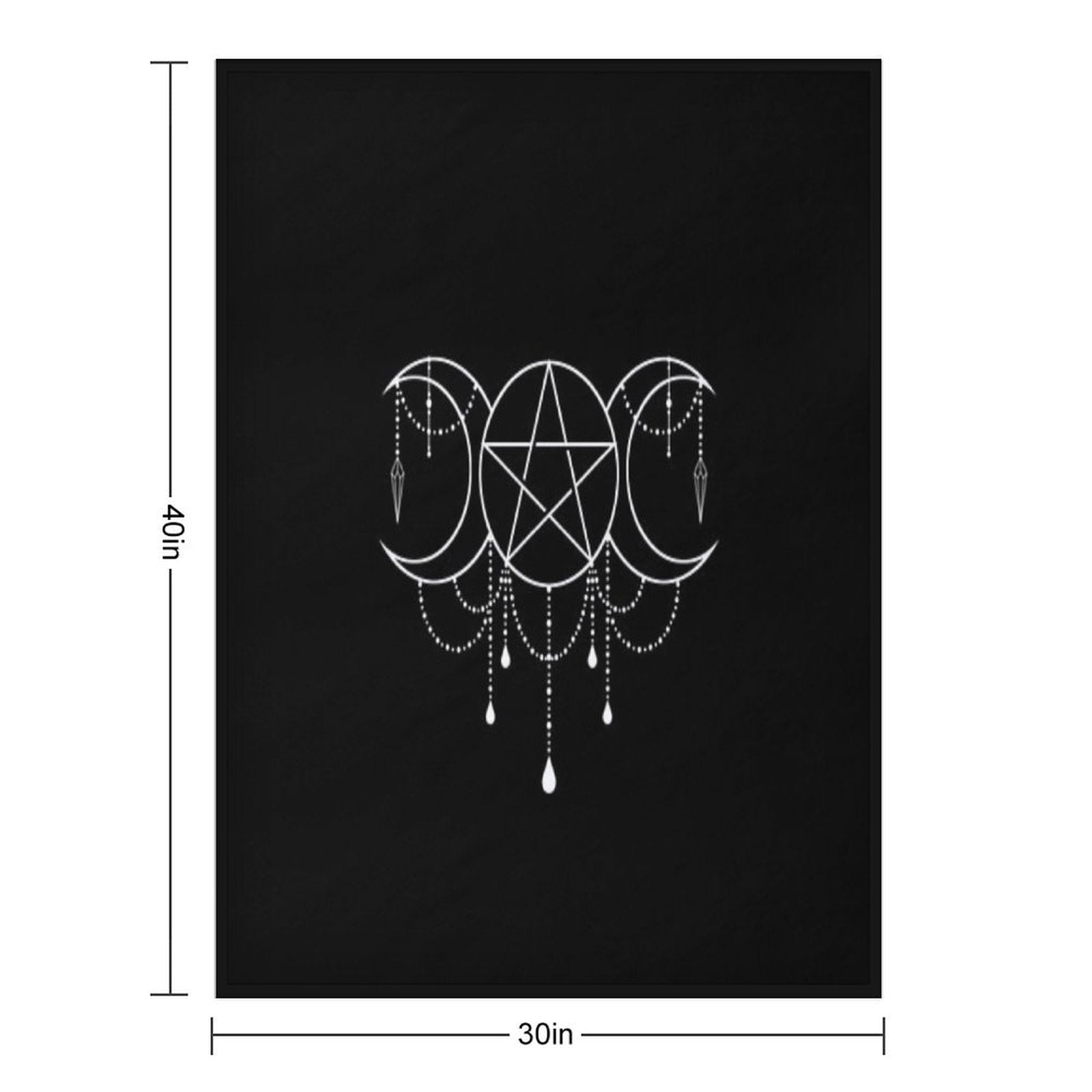 Triple Moon Goddess Pentacle Throw Blanket | Blankets | Wiccan Center