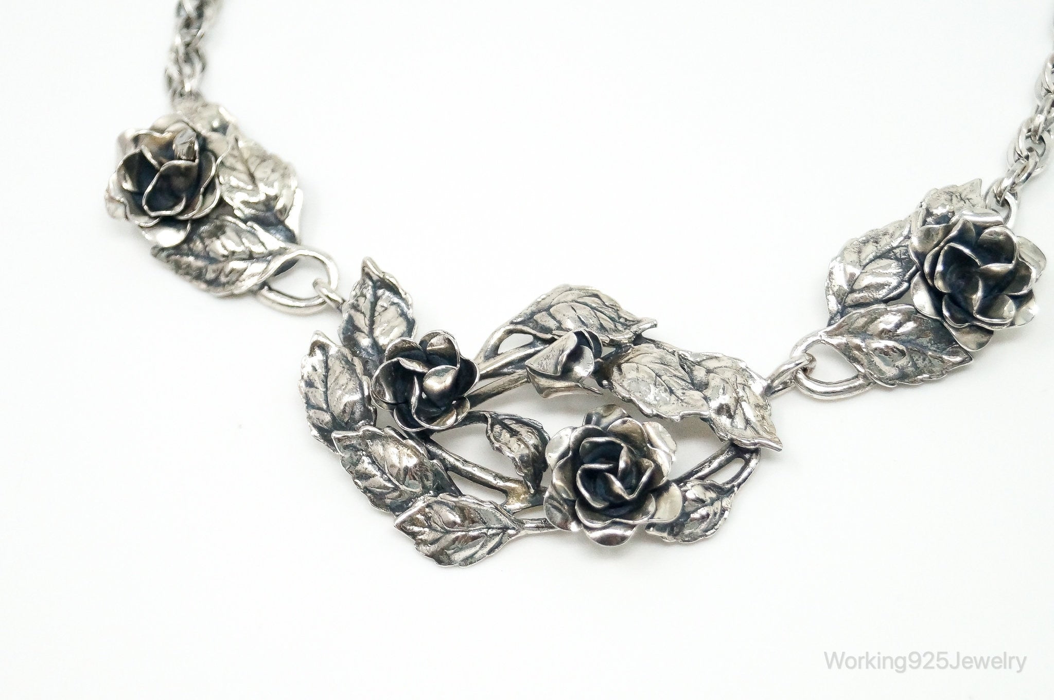 Vintage Danecraft Roses Sterling Silver Necklace | Jewelry > Necklaces > Pendants | Wiccan Center