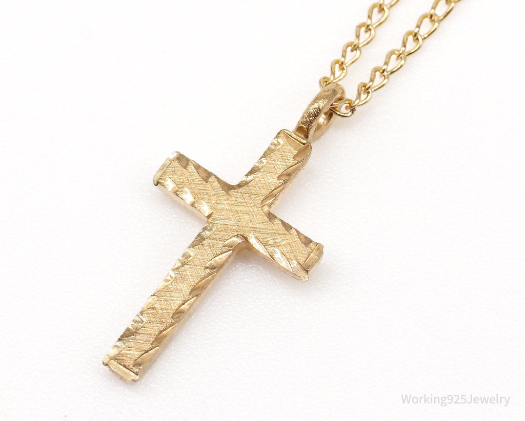Vintage 14K Yellow Gold Filled Cross Necklace 13" | Jewelry > Necklaces > Pendants | Wiccan Center