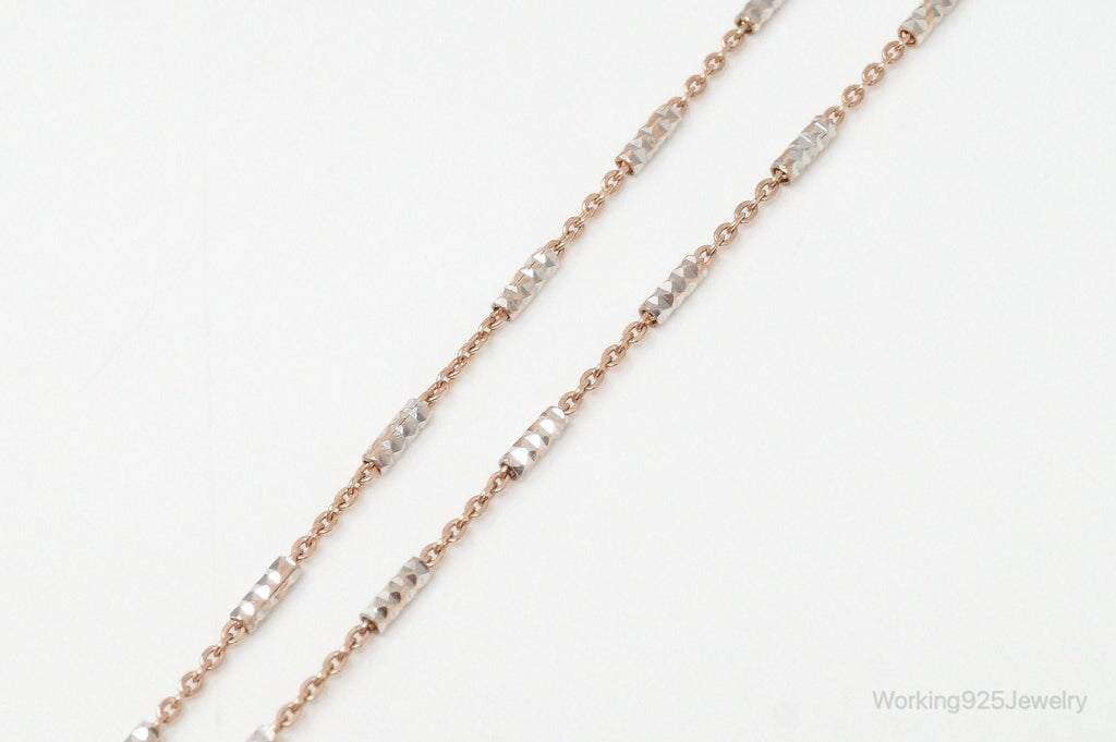 Vintage Cubic Zirconia Rose Gold Vermeil Sterling Silver Flower Necklace | Jewelry > Necklaces > Pendants | Wiccan Center