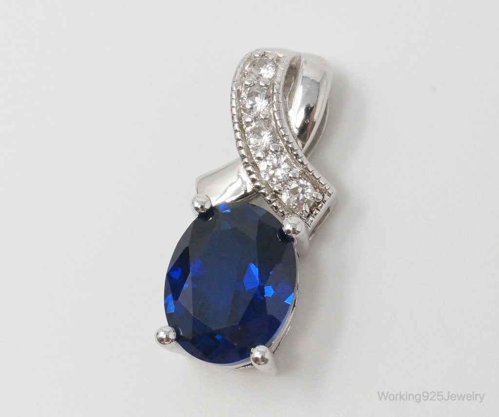 Designer SUN Sapphire Cubic Zirconia Sterling Silver Necklace Pendant | Jewelry > Necklaces > Pendants | Wiccan Center