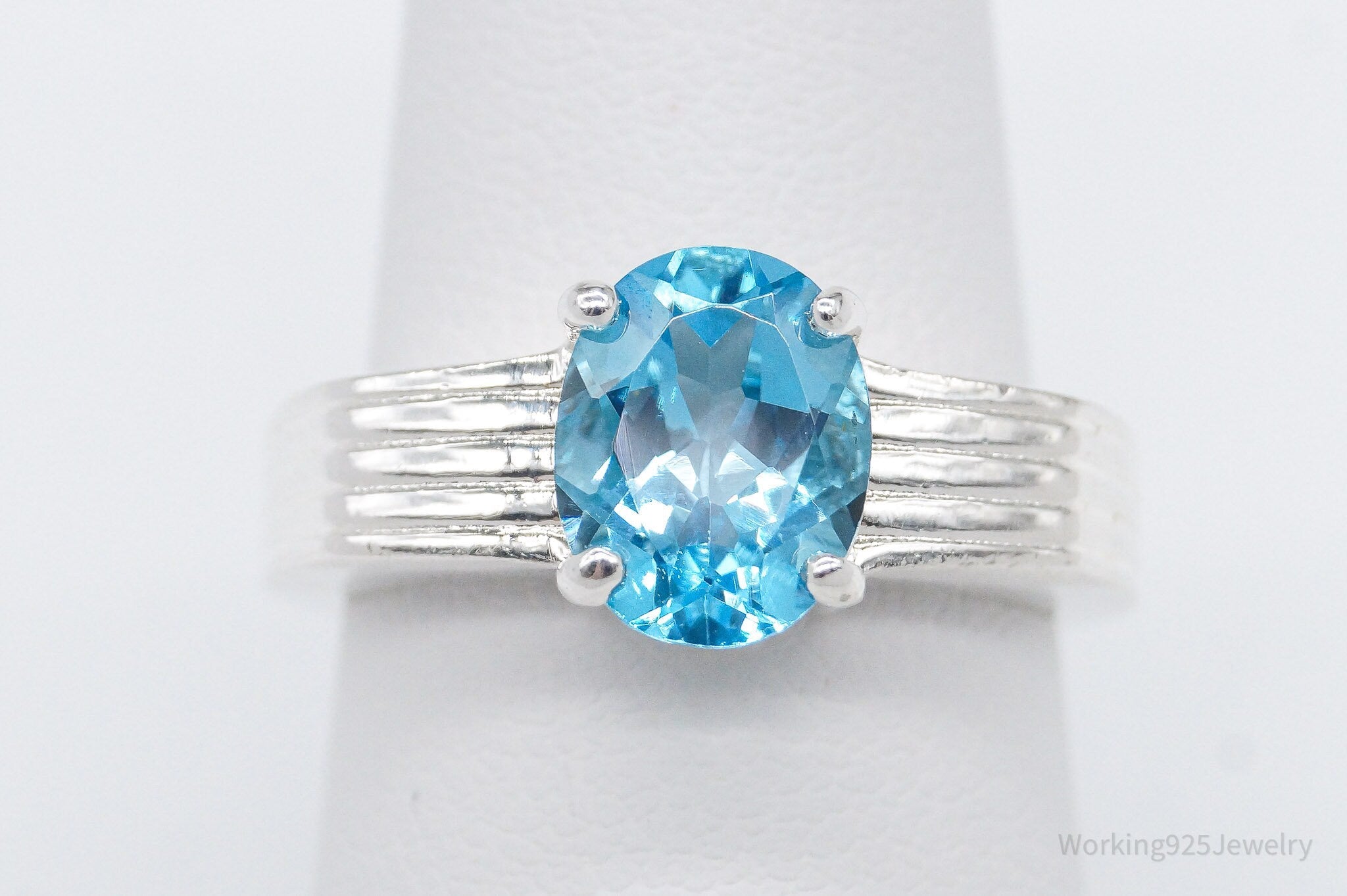 Vintage Blue Topaz Sterling Silver Ring - Size 6.75 | Jewelry > Rings | Wiccan Center