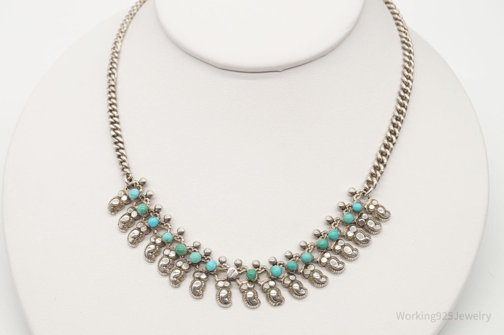 Handmade Vintage Native American Unsigned Turquoise Silver Necklace | Jewelry > Necklaces > Pendants | Wiccan Center