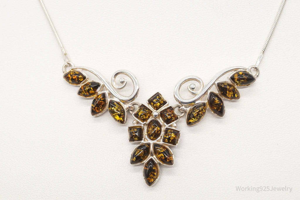 Vintage Amber Sterling Silver Necklace | Jewelry > Necklaces > Pendants | Wiccan Center