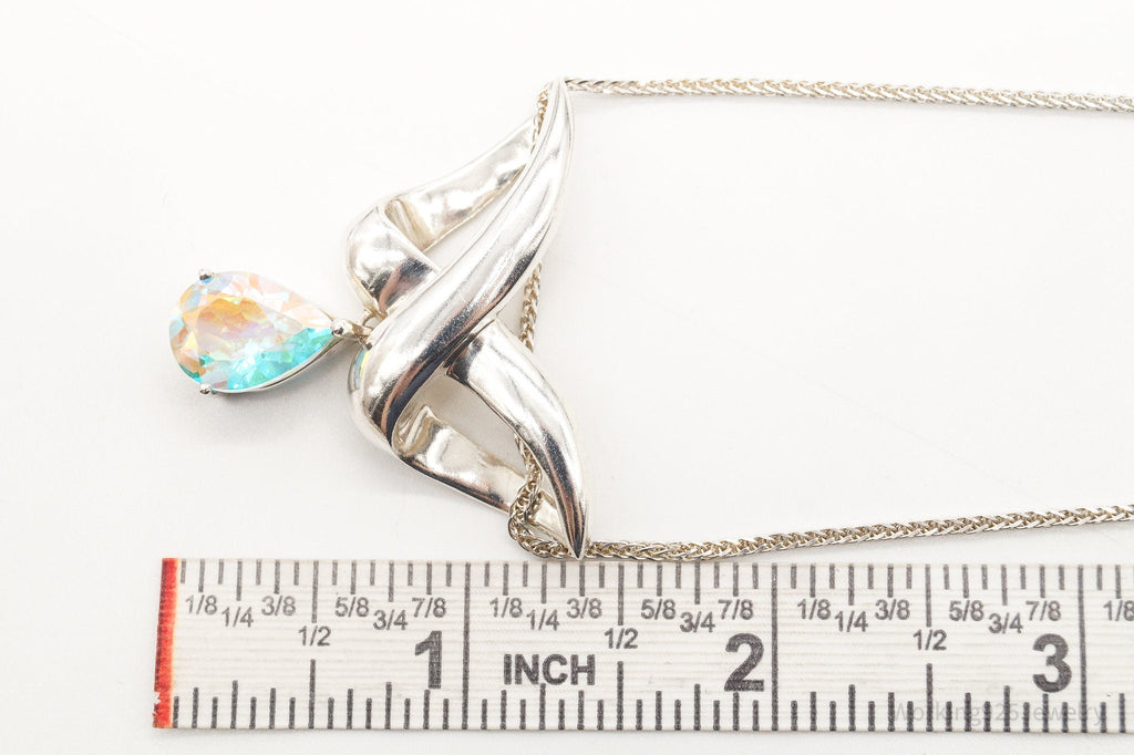 Vintage Designer Badavici Mystic Topaz Sterling Silver Adjustable Necklace | Jewelry > Necklaces > Pendants | Wiccan Center