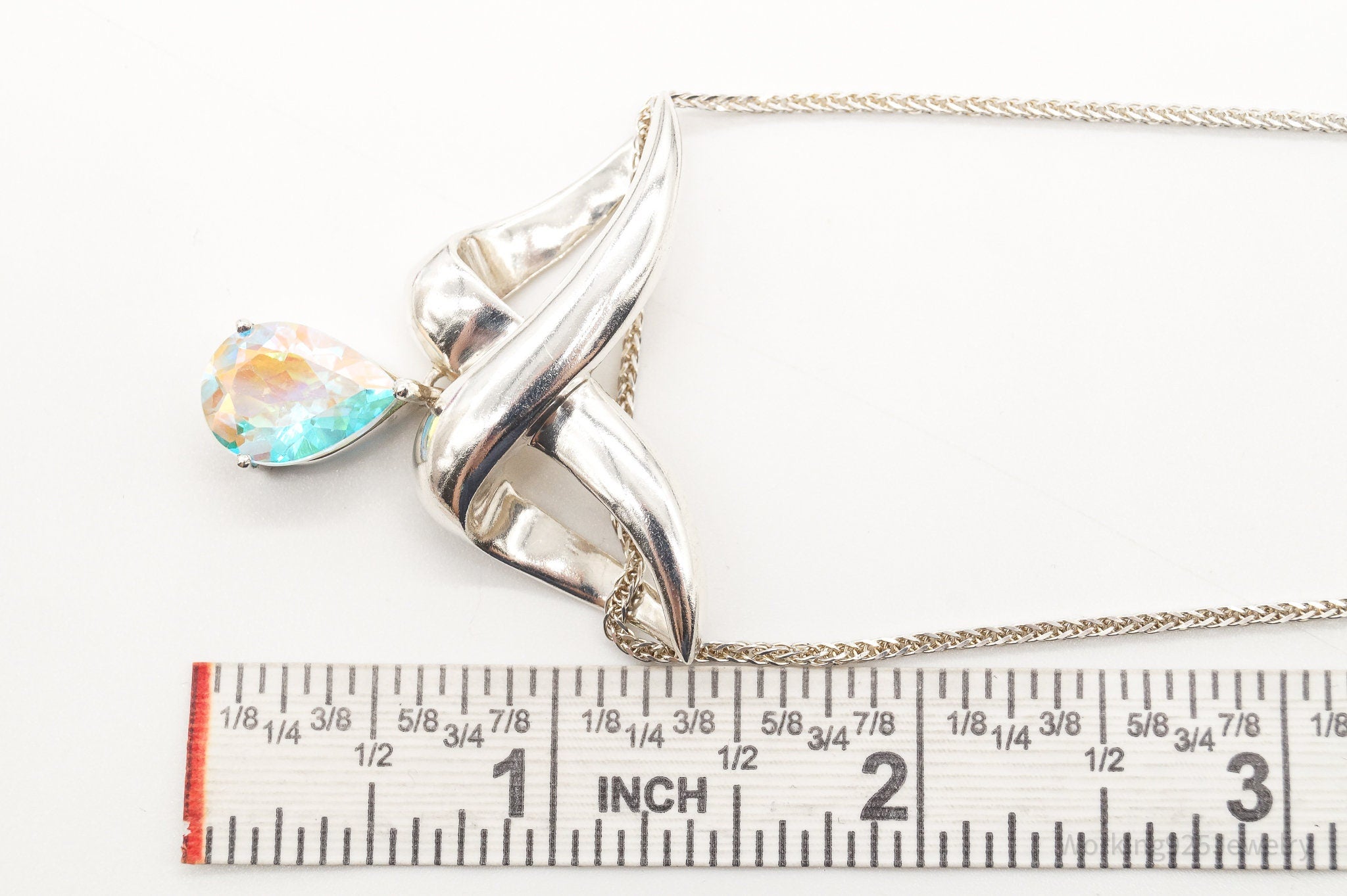 Vintage Designer Badavici Mystic Topaz Sterling Silver Adjustable Necklace | Jewelry > Necklaces > Pendants | Wiccan Center