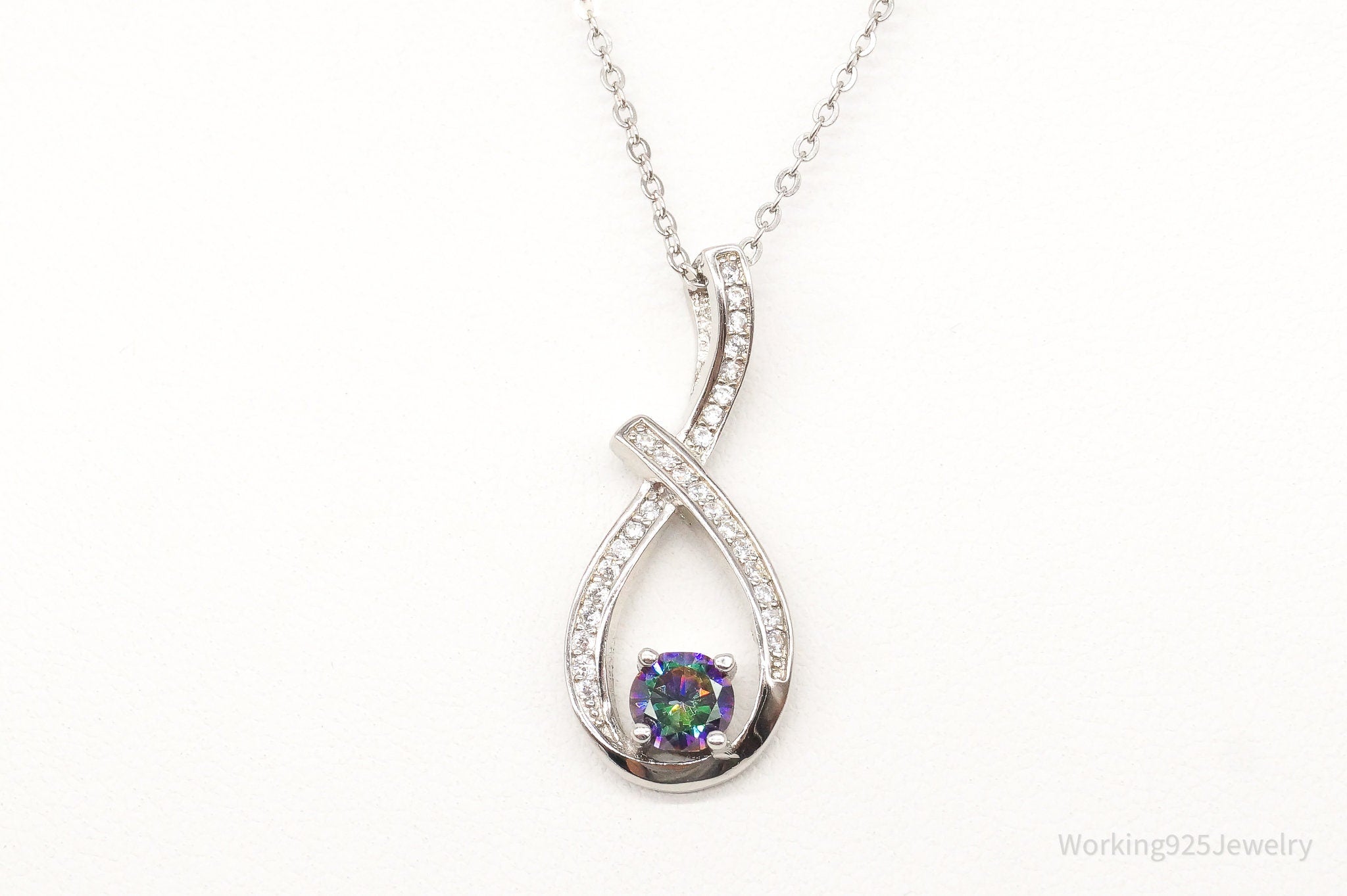 Designer Ryze Mystic Topaz Cubic Zirconia Sterling Silver Necklace | Jewelry > Necklaces > Pendants | Wiccan Center