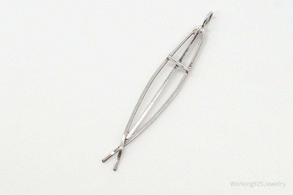 Vintage Ichthus Cross Fish Modernist Sterling Silver Necklace Pendant | Jewelry > Necklaces > Pendants | Wiccan Center