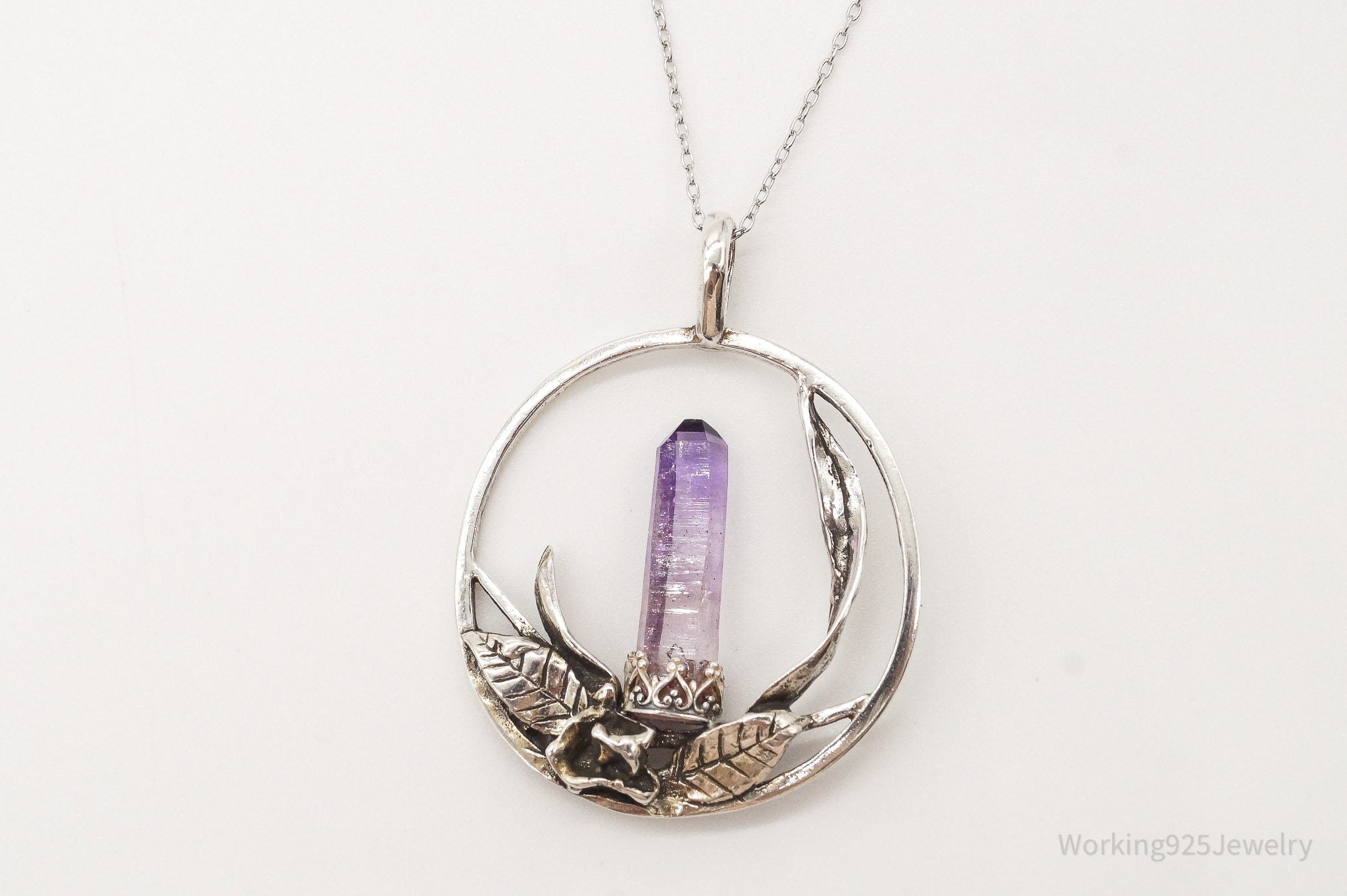 Vintage Amethyst Crystal Sterling Silver Necklace | Jewelry > Necklaces > Pendants | Wiccan Center