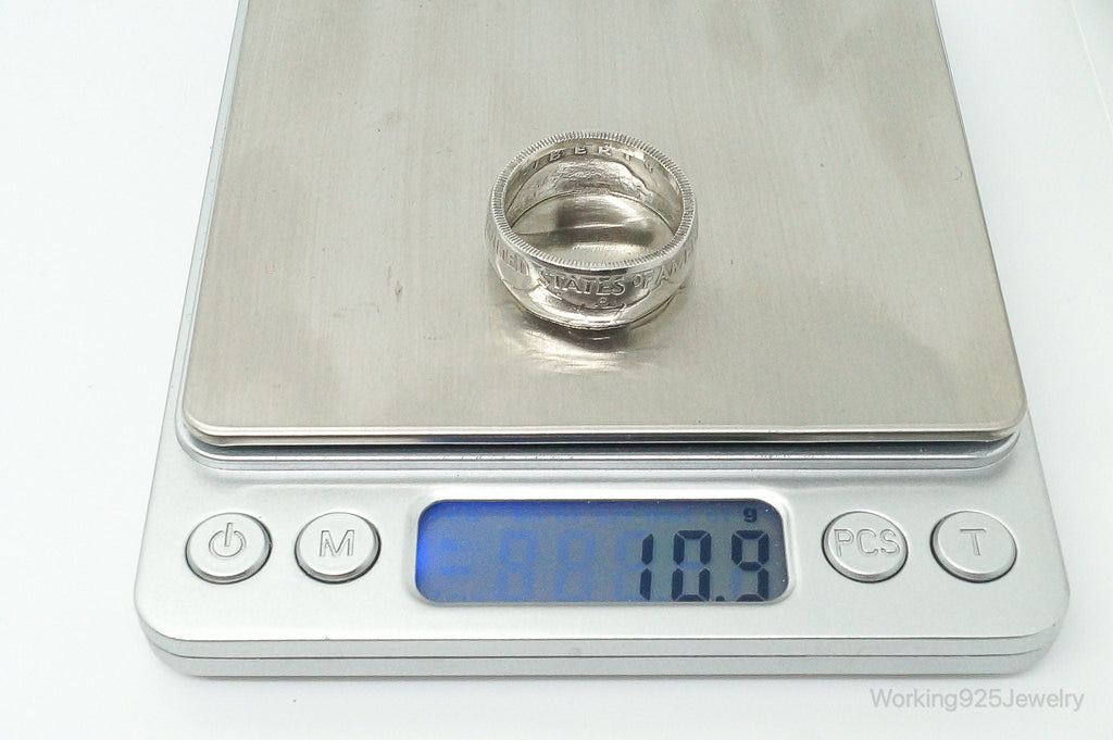 Vintage 1958 Half Dollar Silver Ring - Size 12.25 | Jewelry > Rings | Wiccan Center