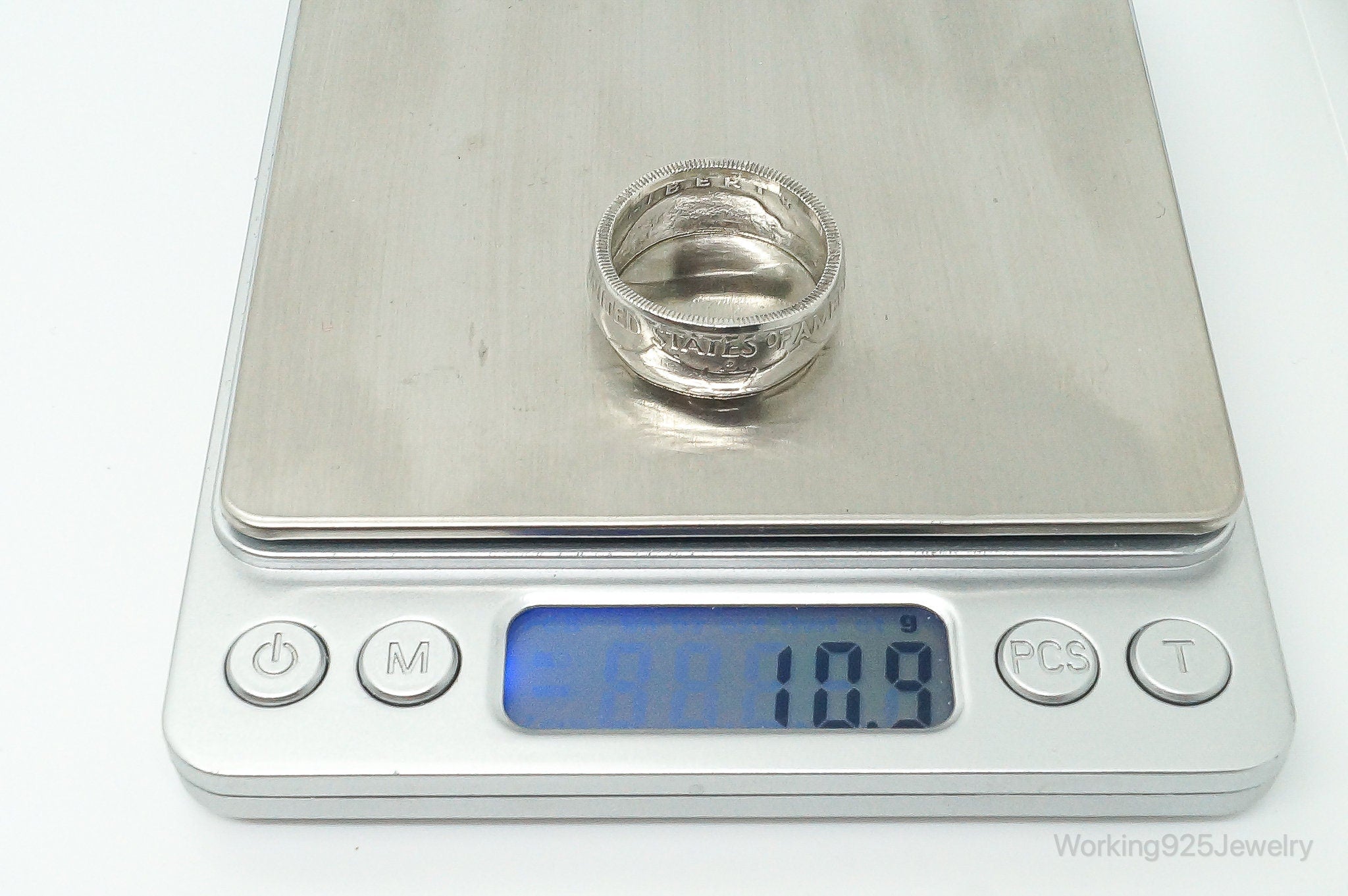 Vintage 1958 Half Dollar Silver Ring - Size 12.25 | Jewelry > Rings | Wiccan Center