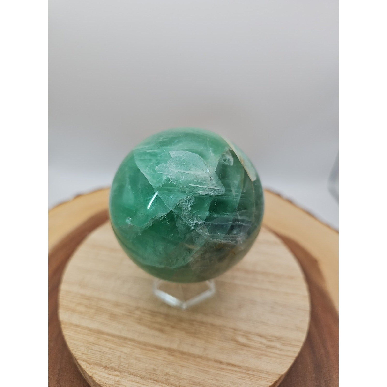 1.59lb Natural Rainbow Fluorite Quartz Crystal Sphere Ball Polished | Crystal Spheres & Eggs | Wiccan Center