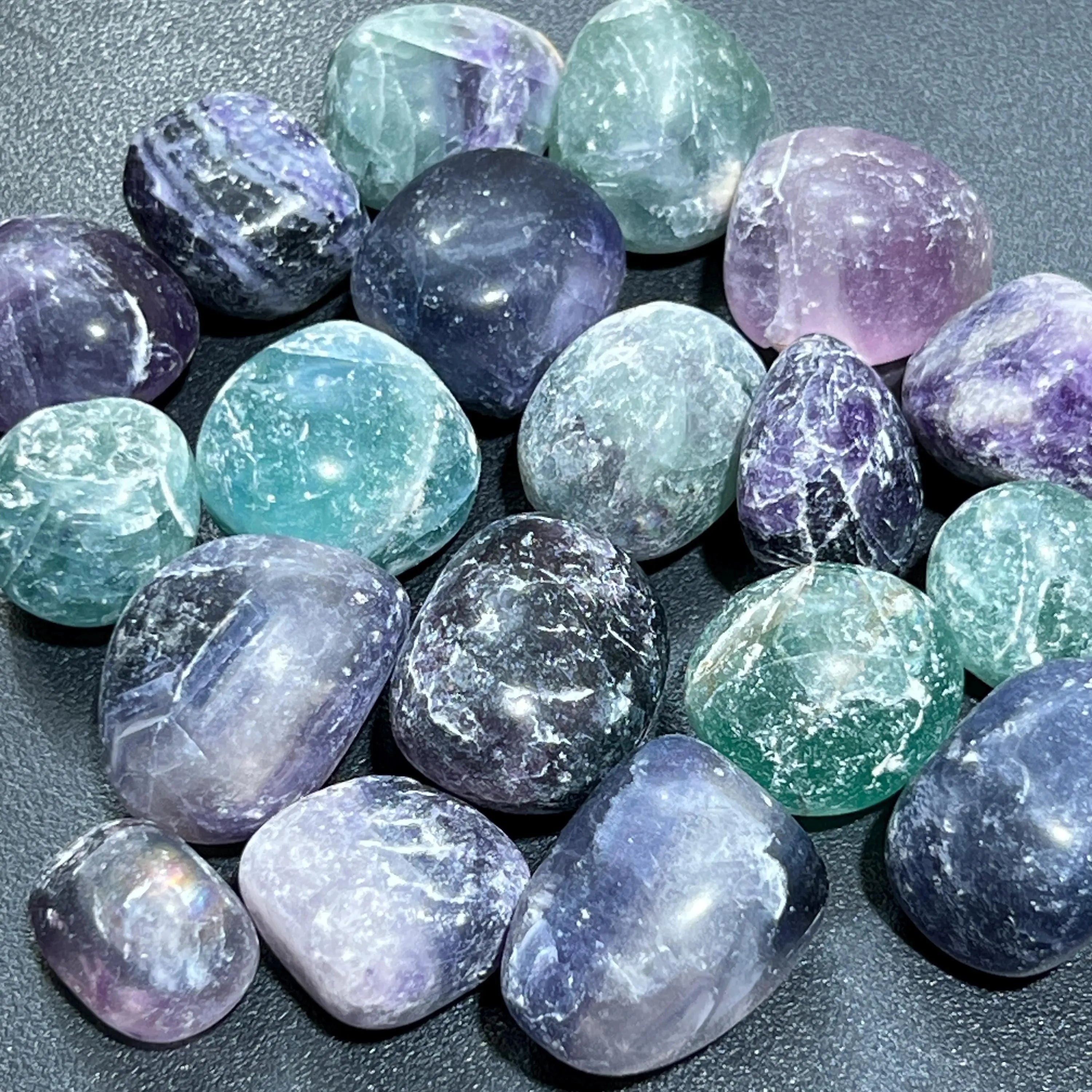 Rainbow Fluorite Crystal Tumbled Stones (By The Piece or Pound) Wholesale | Home & Living > Home Decor > Home Accents > Rocks & Geodes | Wiccan Center