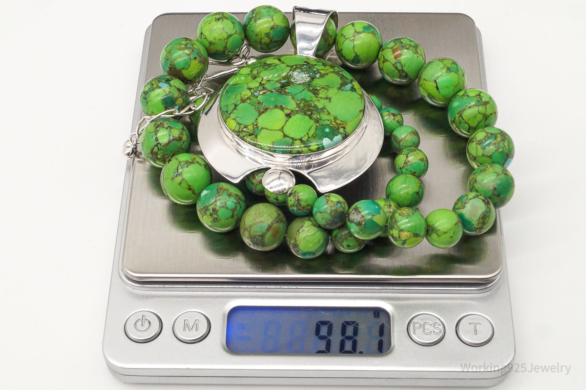 VTG Southwestern Desert Rose Trading Mojave Turquoise Sterling Silver Necklace | Jewelry > Necklaces | Wiccan Center