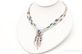 Vintage Native American QT Multi Gem Bead Sterling Silver Chain Necklace | Jewelry > Necklaces | Wiccan Center