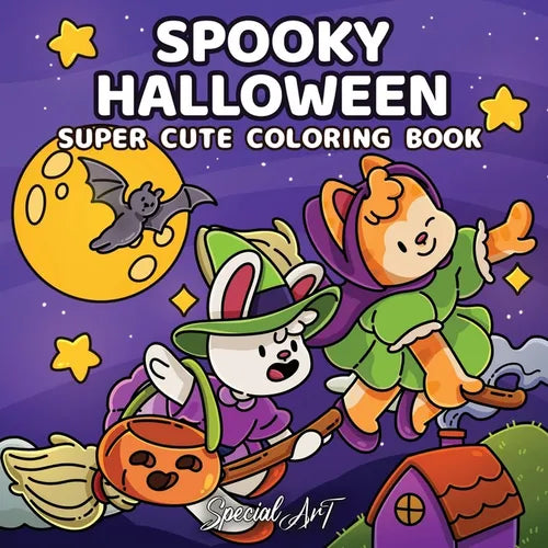 Spooky Halloween: Coloring Book for Adults and Teens Featuring Cute and Creepy Characters in Cozy Hygge Scenes for Relaxation - Paperback | Books | Wiccan Center