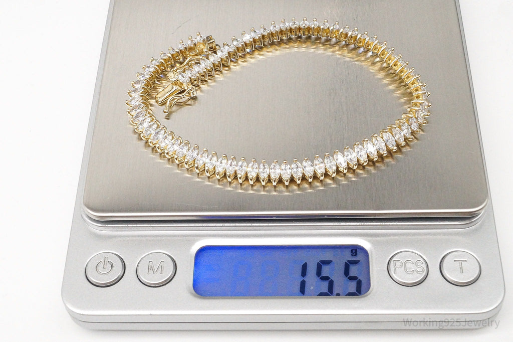 Vintage FAS Cubic Zirconia Gold Over Sterling Silver Bracelet | Jewelry > Bracelets | Wiccan Center