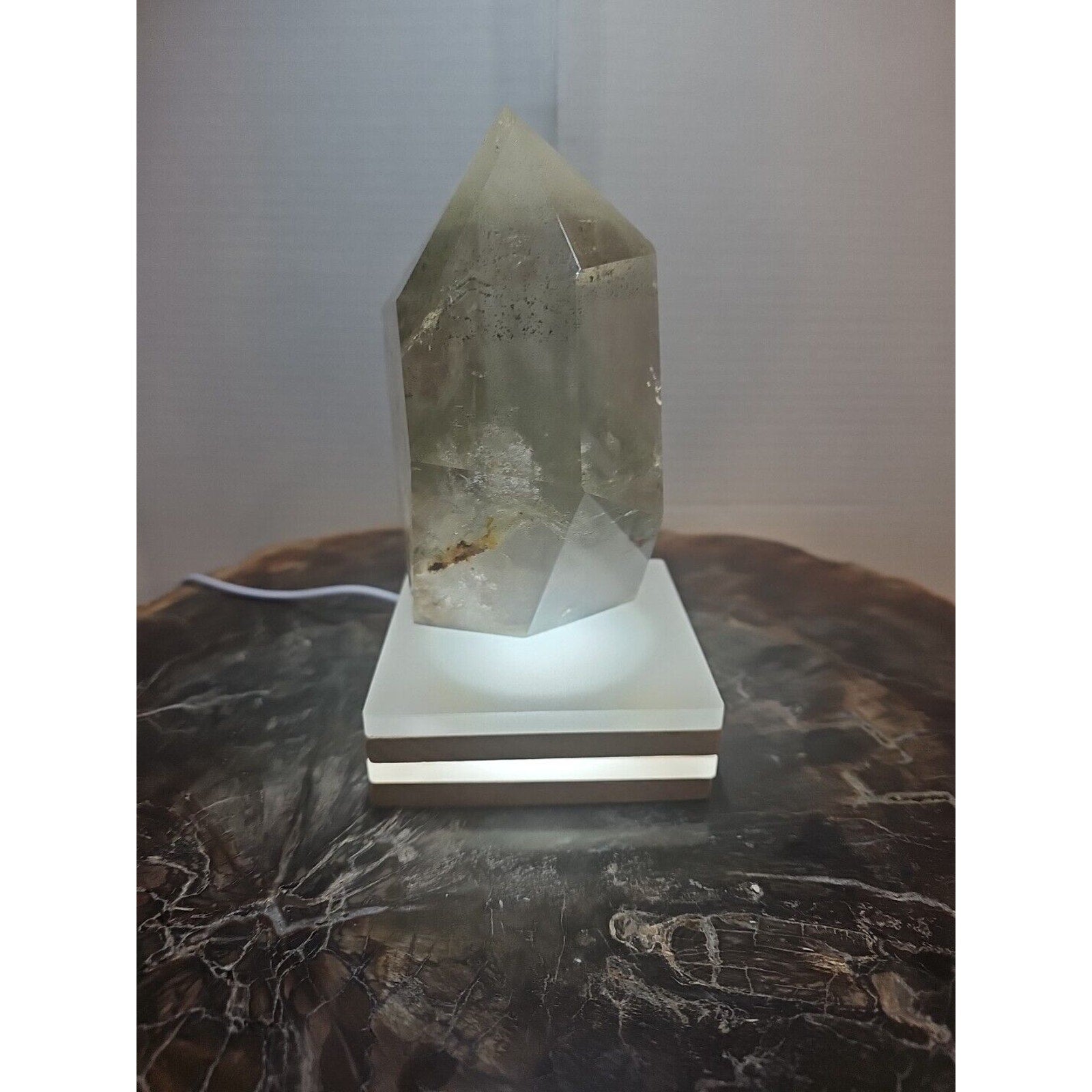 Green Ghost Phantom Quartz Crystal Obelisk — 2.7 lbs, Madagascar | CrystalCloud Company