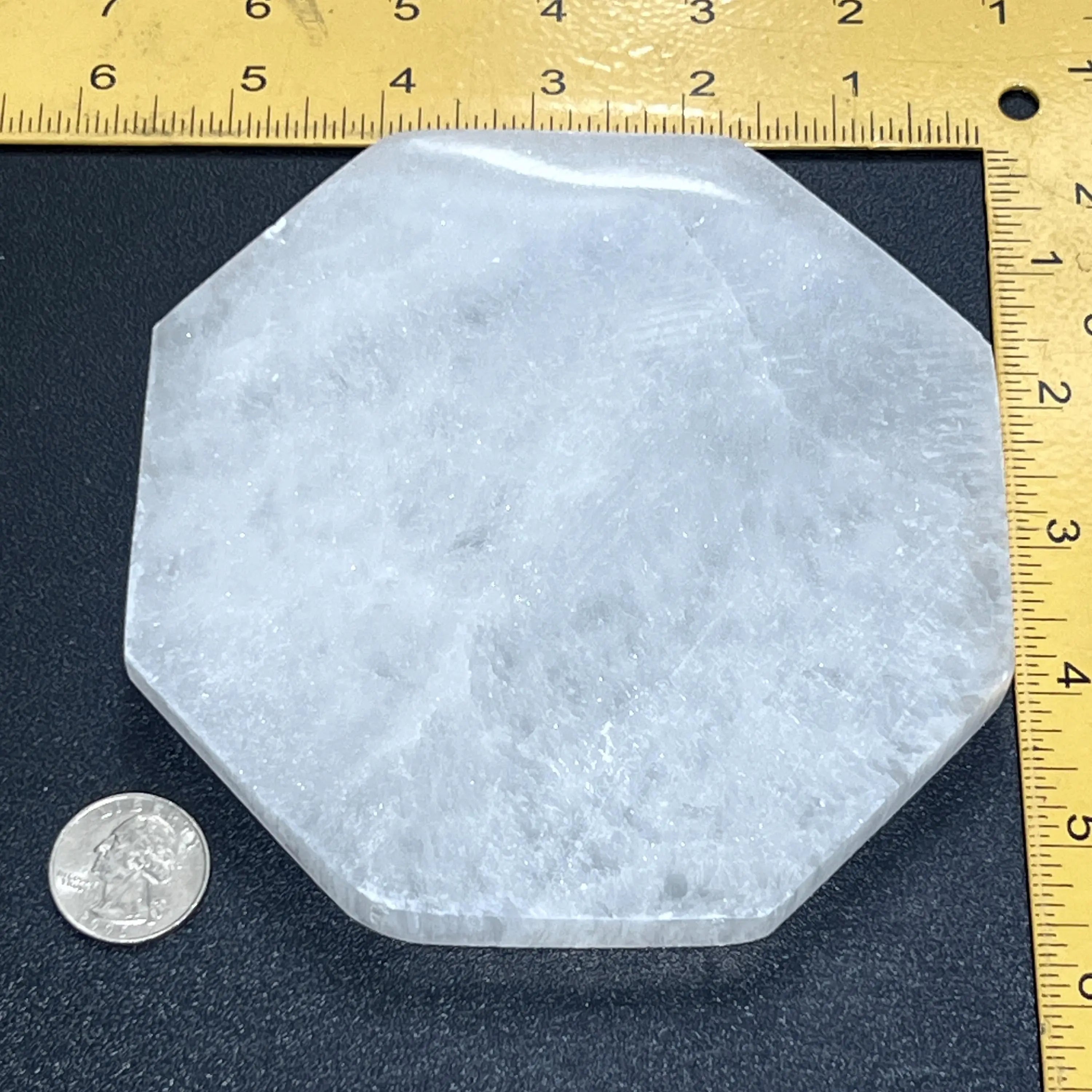 Large Selenite Crystal Octagon Plate (5 Inches) Gemstone Decor Carving Supply | Home & Living > Spirituality & Religion > Prayer Beads & Charms > Metaphysical Crystals | Wiccan Center