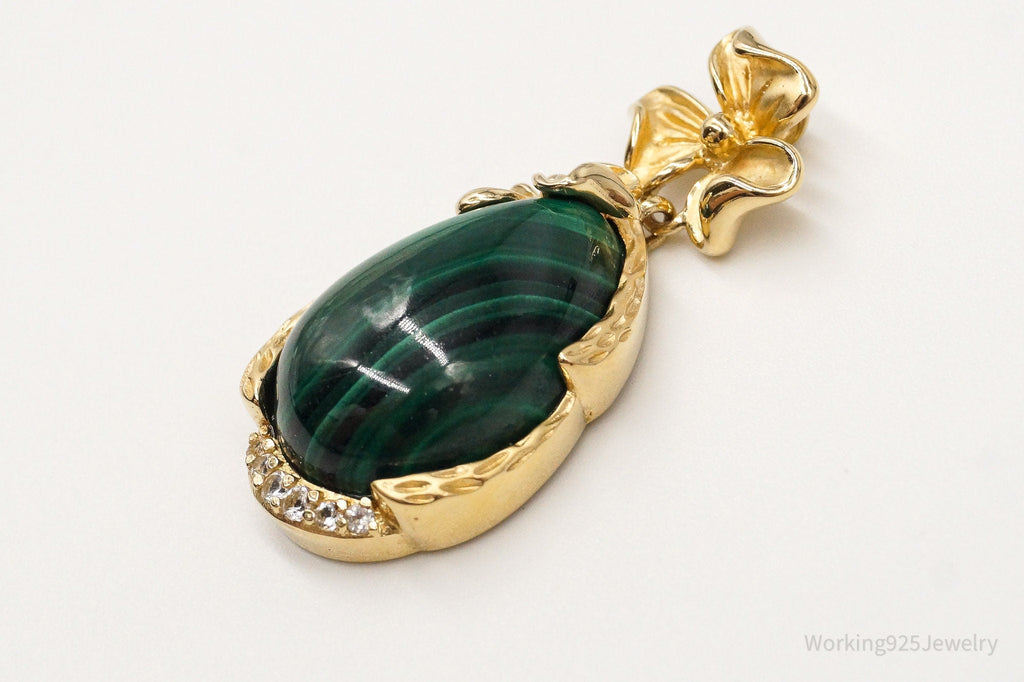 Designer Ross Simons Malachite Cubic Zirconia Gold Over Sterling Silver Pendant | Jewelry > Necklaces > Pendants | Wiccan Center