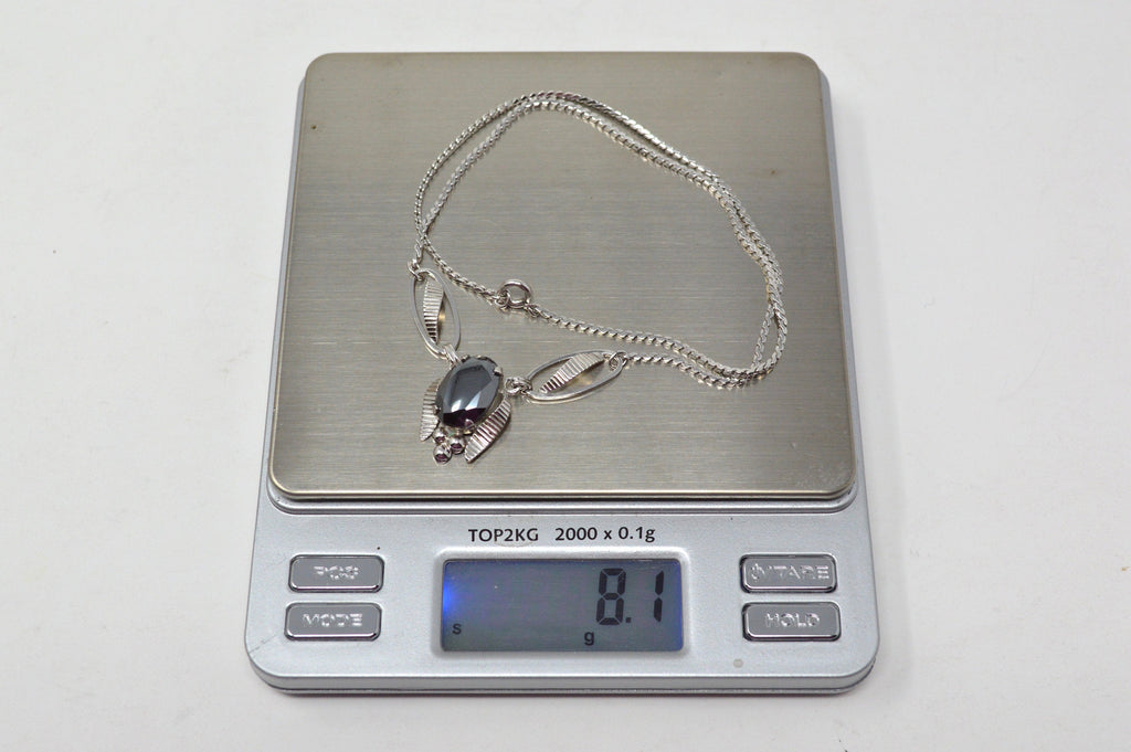 Vintage Designer Van Dell Hematite Sterling Silver Necklace - 16 Inch | Jewelry > Necklaces | Wiccan Center