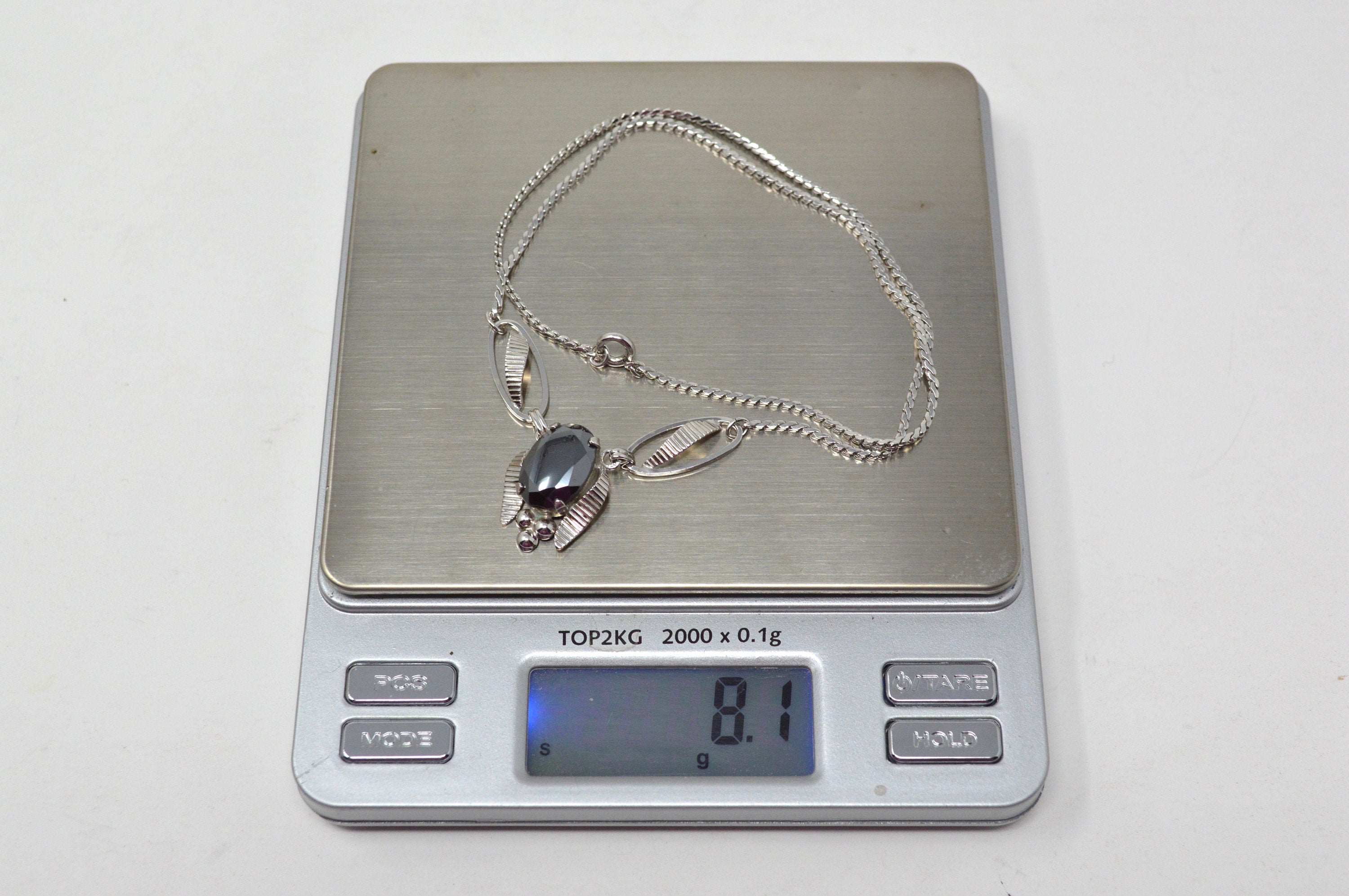 Vintage Designer Van Dell Hematite Sterling Silver Necklace - 16 Inch | Jewelry > Necklaces | Wiccan Center