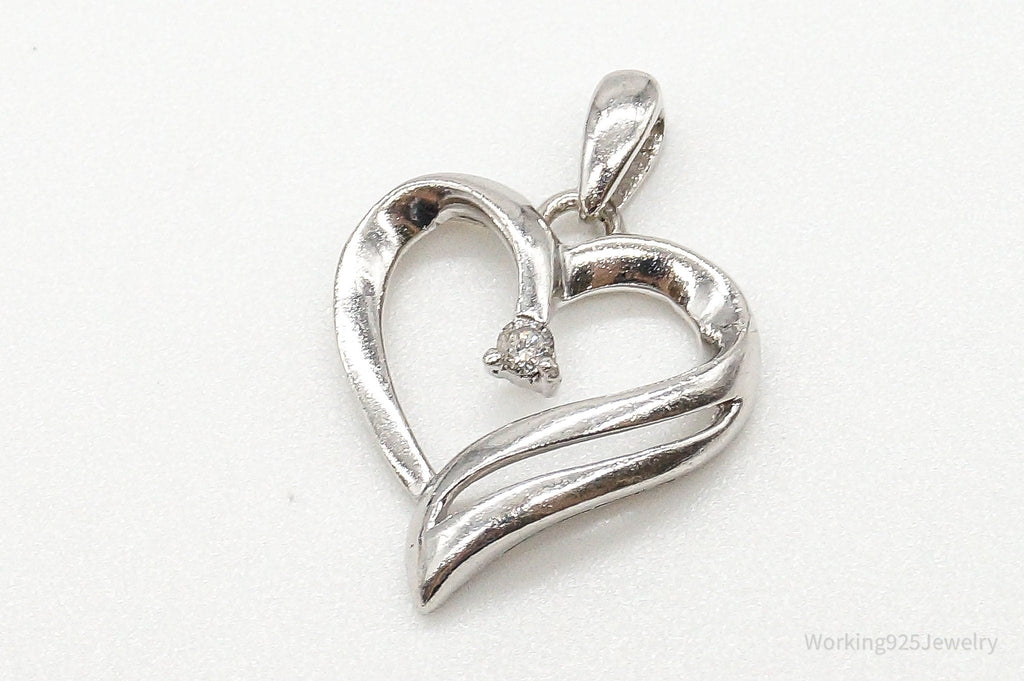 Vintage Diamond Heart Sterling Silver Pendant | Jewelry > Necklaces > Pendants | Wiccan Center