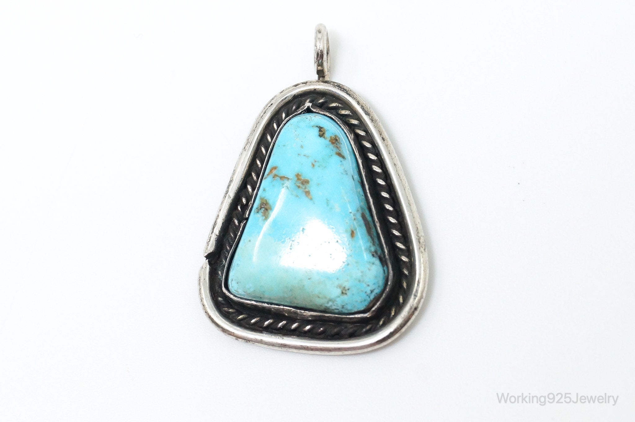 Vintage Native American Unsigned Turquoise Sterling Silver Pendant | Jewelry > Necklaces > Pendants | Wiccan Center