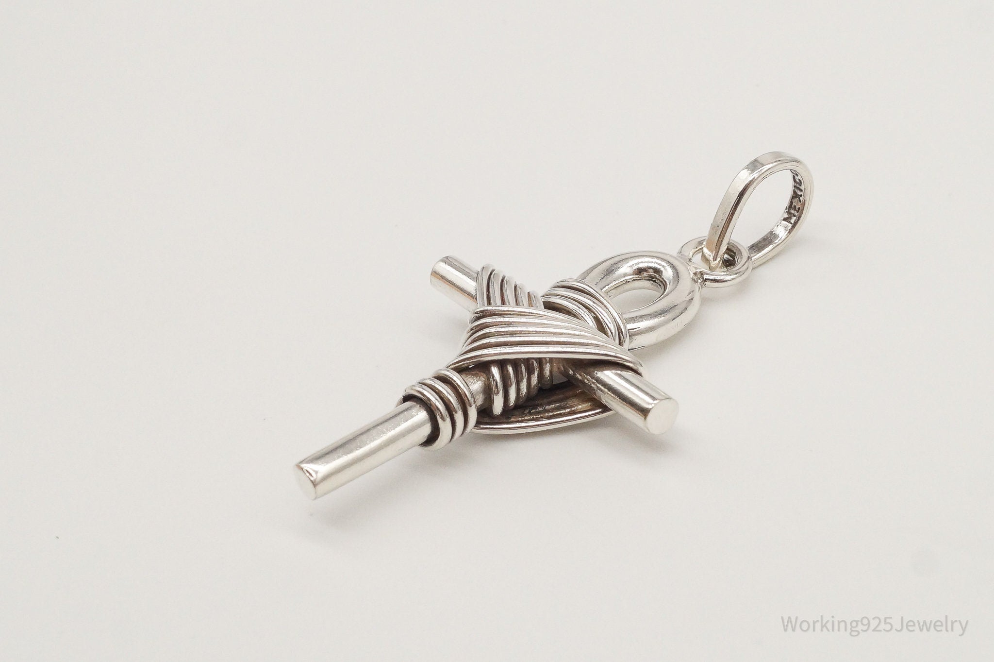 Large Vintage Mexico Wrapped Cross Sterling Silver Pendant | Jewelry > Necklaces > Pendants | Wiccan Center